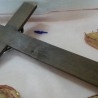 Crucifijo años 70. Cruz de madera y Cristo en metal.