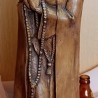 Virgen María. Escultura en barro. Años 40. Origen belga. 53 cm de alto.