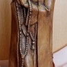 Virgen María. Escultura en barro. Años 40. Origen belga. 53 cm de alto.